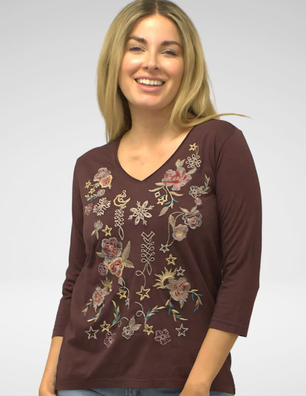 GRETA TOP OXBLOOD (PLUS)