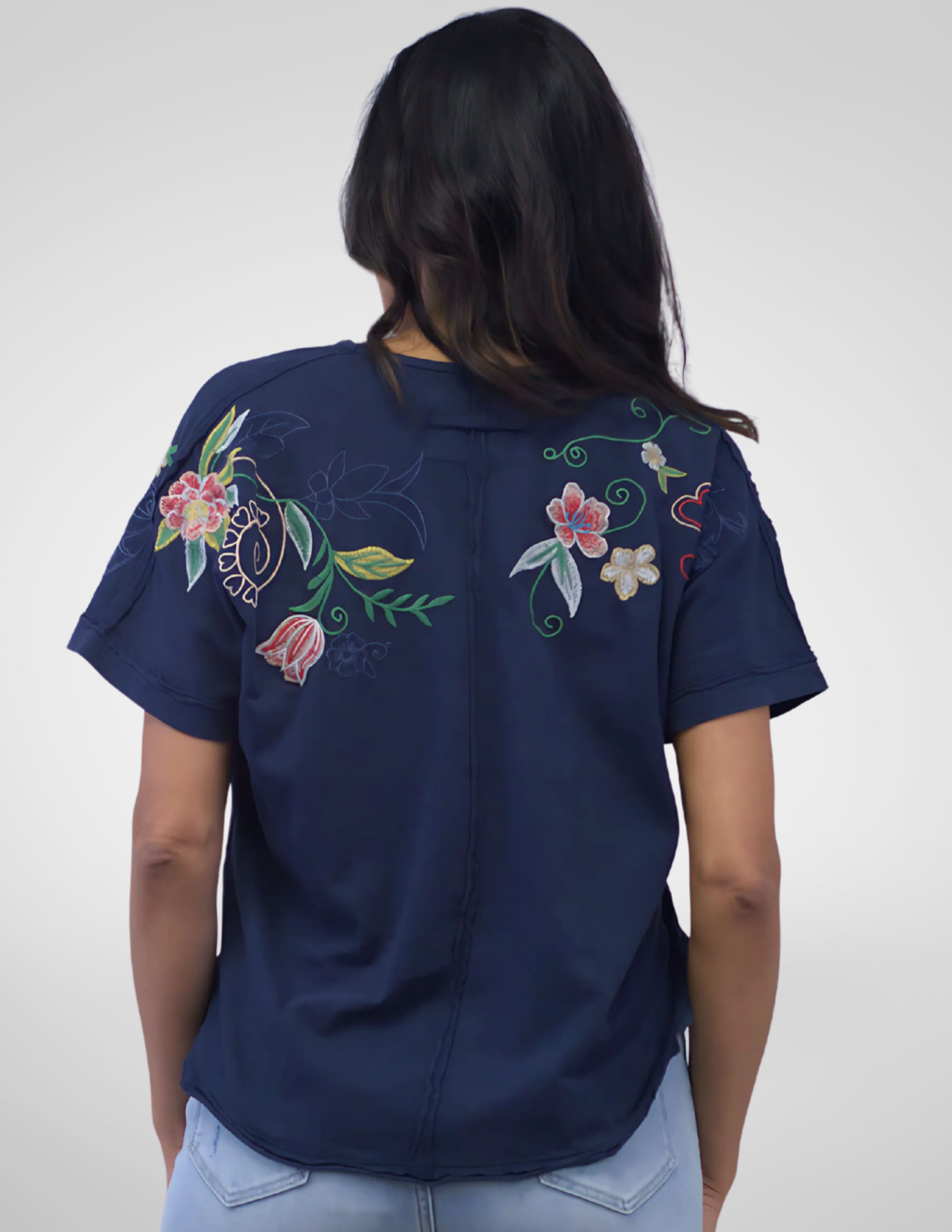 TESSA TEE - DEEP NAVY (XS,1X,2X ONLY)