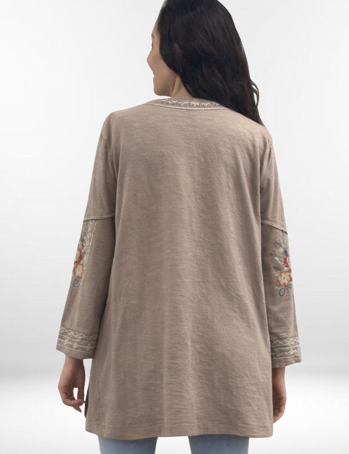 NIKA JACKET | Embroidered Cotton Jacket in Cobblestone