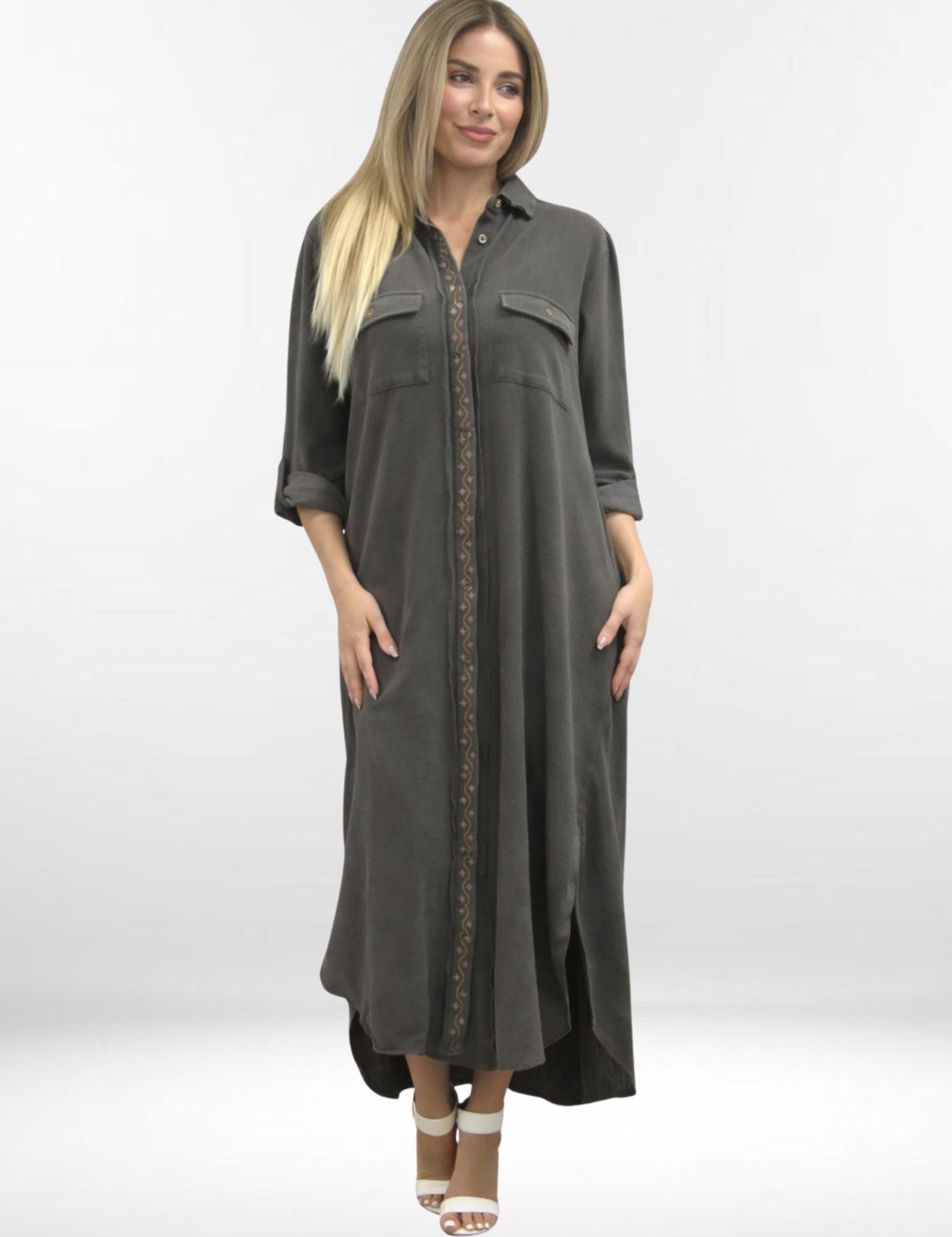 EDEN DRESS | Thermal Dress - Duster - Embroidered