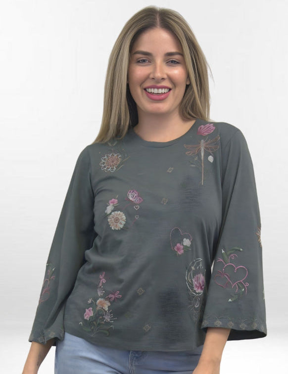 SEDNA TOP | Soft Wash Cotton Bell Sleeve Top