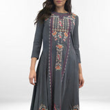 LILY DRESS | Cotton Midi Dress with Embroidered Details