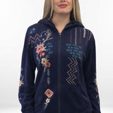 GALI JACKET | Thermal Cotton Zip Front Jacket with Hood