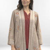 NIKA JACKET | Embroidered Cotton Jacket in Cobblestone