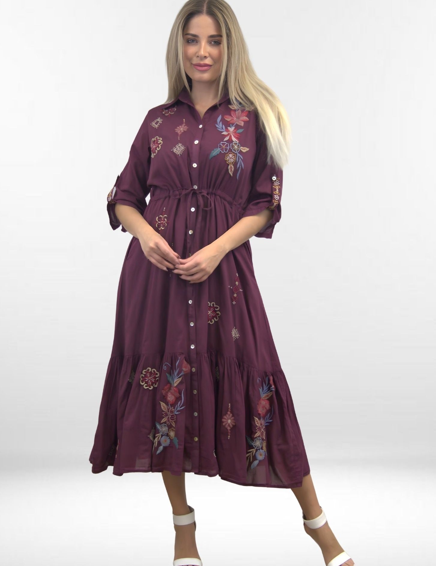 WREN DRESS | 100% Tissue Cotton Dress with Drawstring Waist