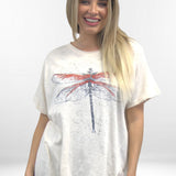 COLETTE TEE | Dark Grey Cotton Dragonfly Tee