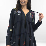 KORI JACKET | Cotton Hooded Jacket with Embroidered Stars