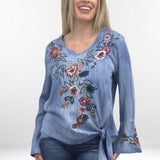 IDA BLOUSE | Pullover Tie Waist Top in Rayon Tencel