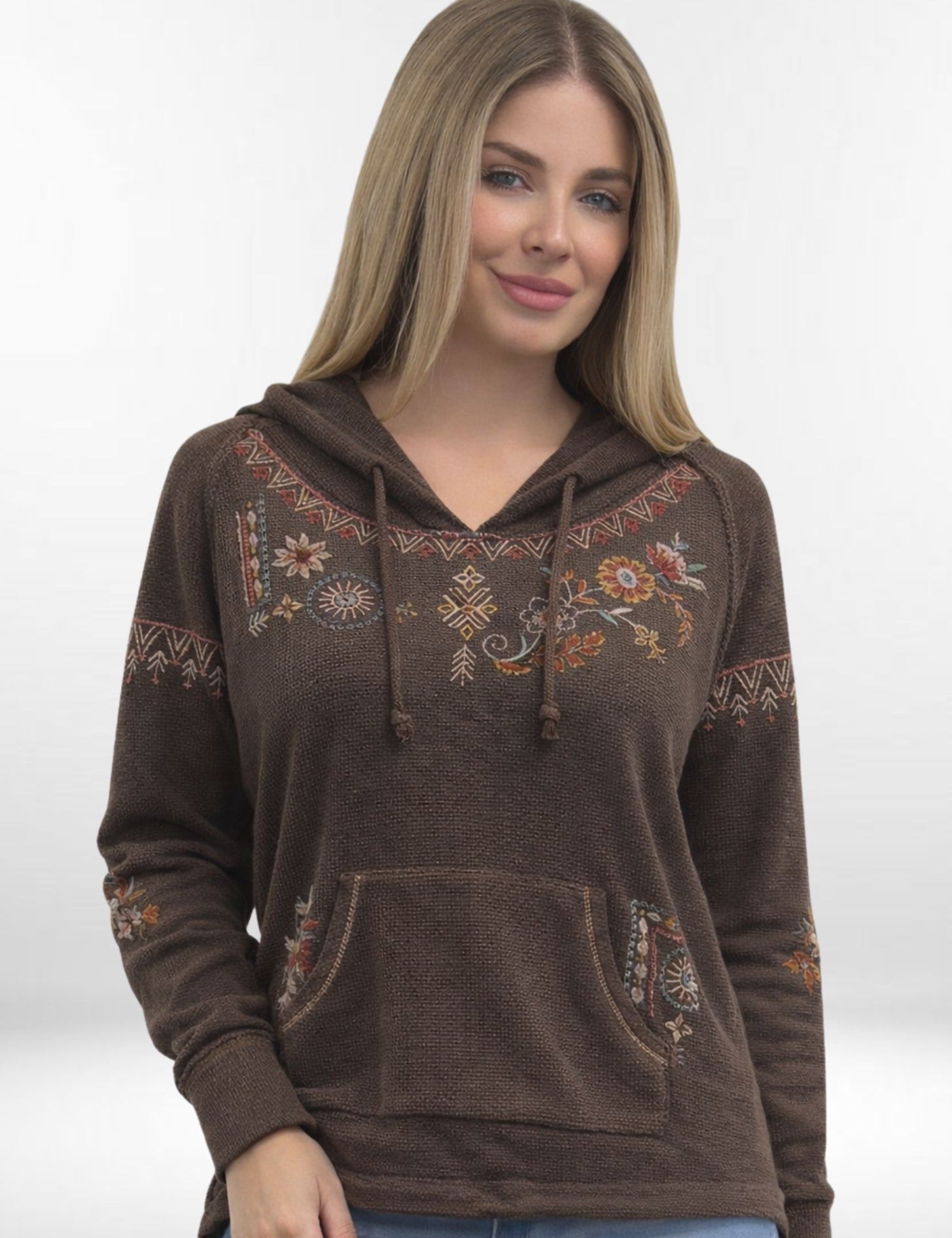 ESME TOP | Embroidered Thermal Knit Hoodie