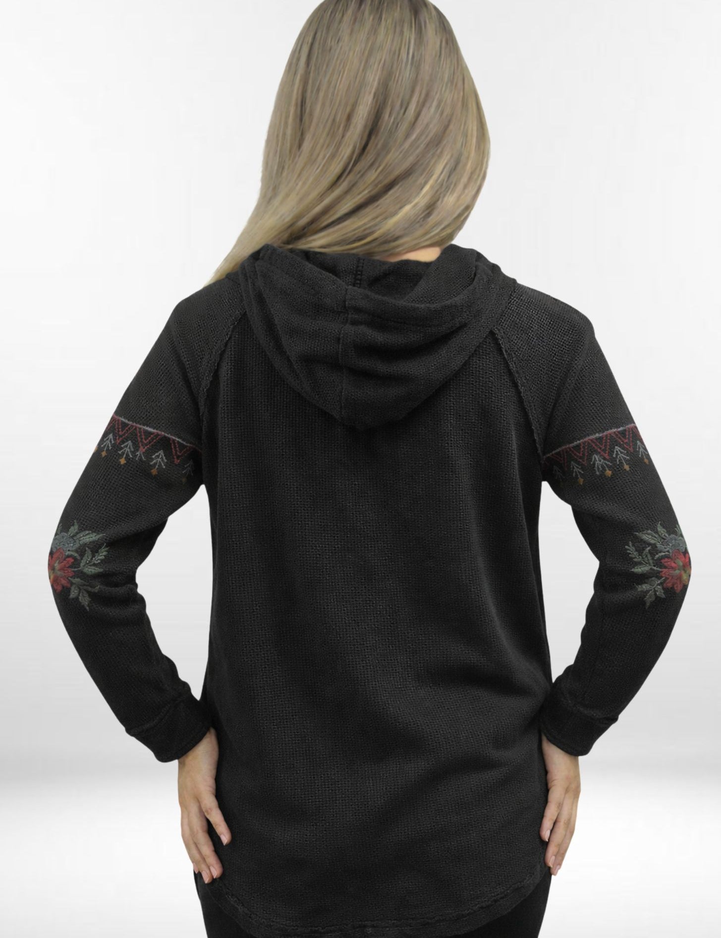 ESME TOP | Embroidered Thermal Knit Hoodie