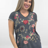 EZRA TEE | Everyday V-Neck Short Sleeve Tee with Embroidery