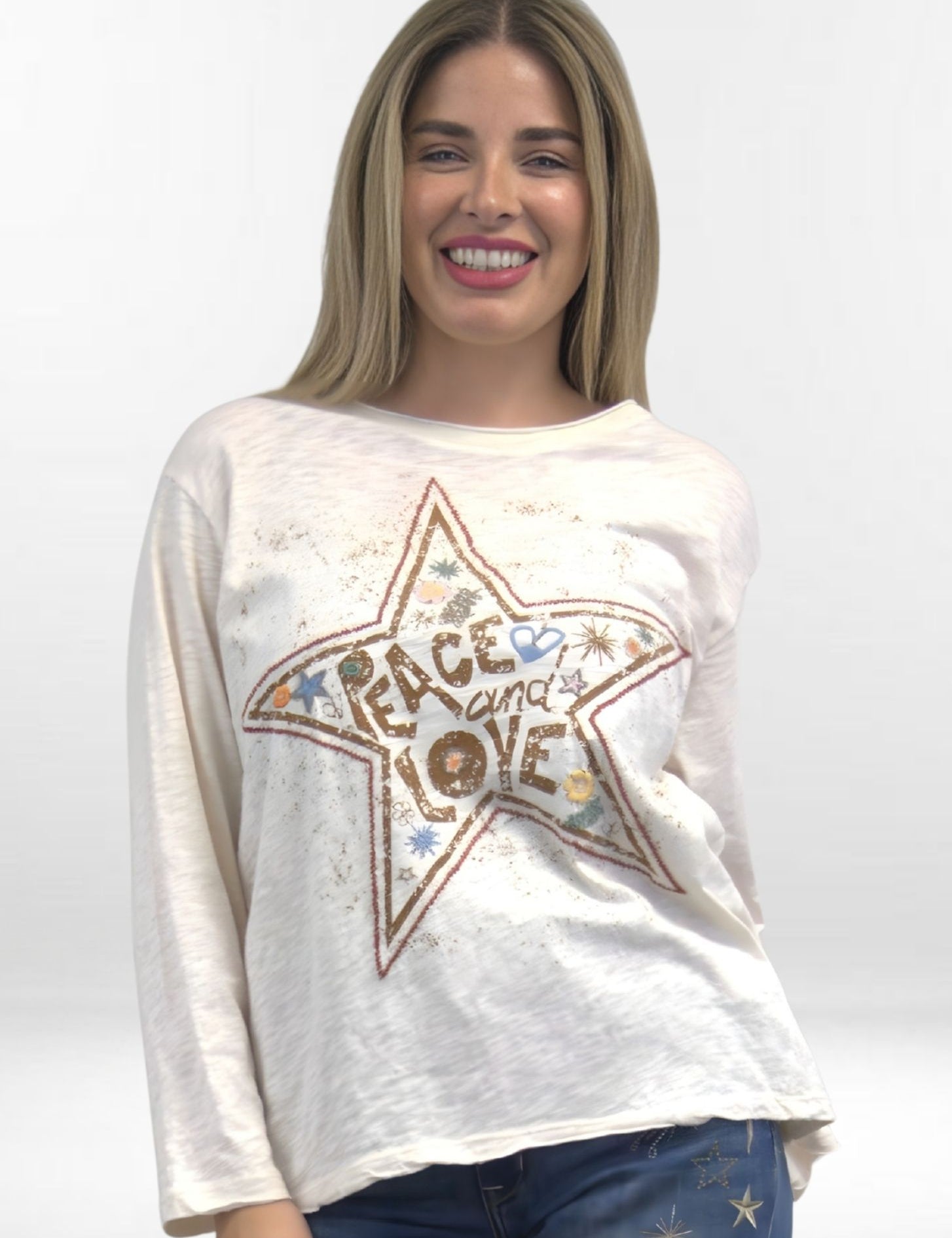 ODINE TOP | Long-sleeve Cotton Tee with Embroidery