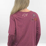 ODINE TOP | Long-sleeve Cotton Tee with Embroidery