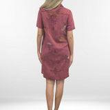 DEJA DRESS | Embroidered Button-Up Collared Oxford Dress