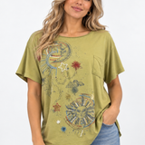 BINDI TEE | Elevated Graphic Tee - Embroidered Details (XS & LARGE ONLY)