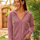 JADA TOP | Hooded Button Up Thermal Cardigan