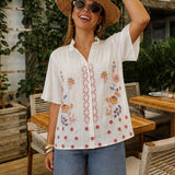 AMORA BLOUSE | Embroidered Tissue Cotton Pintuck Blouse