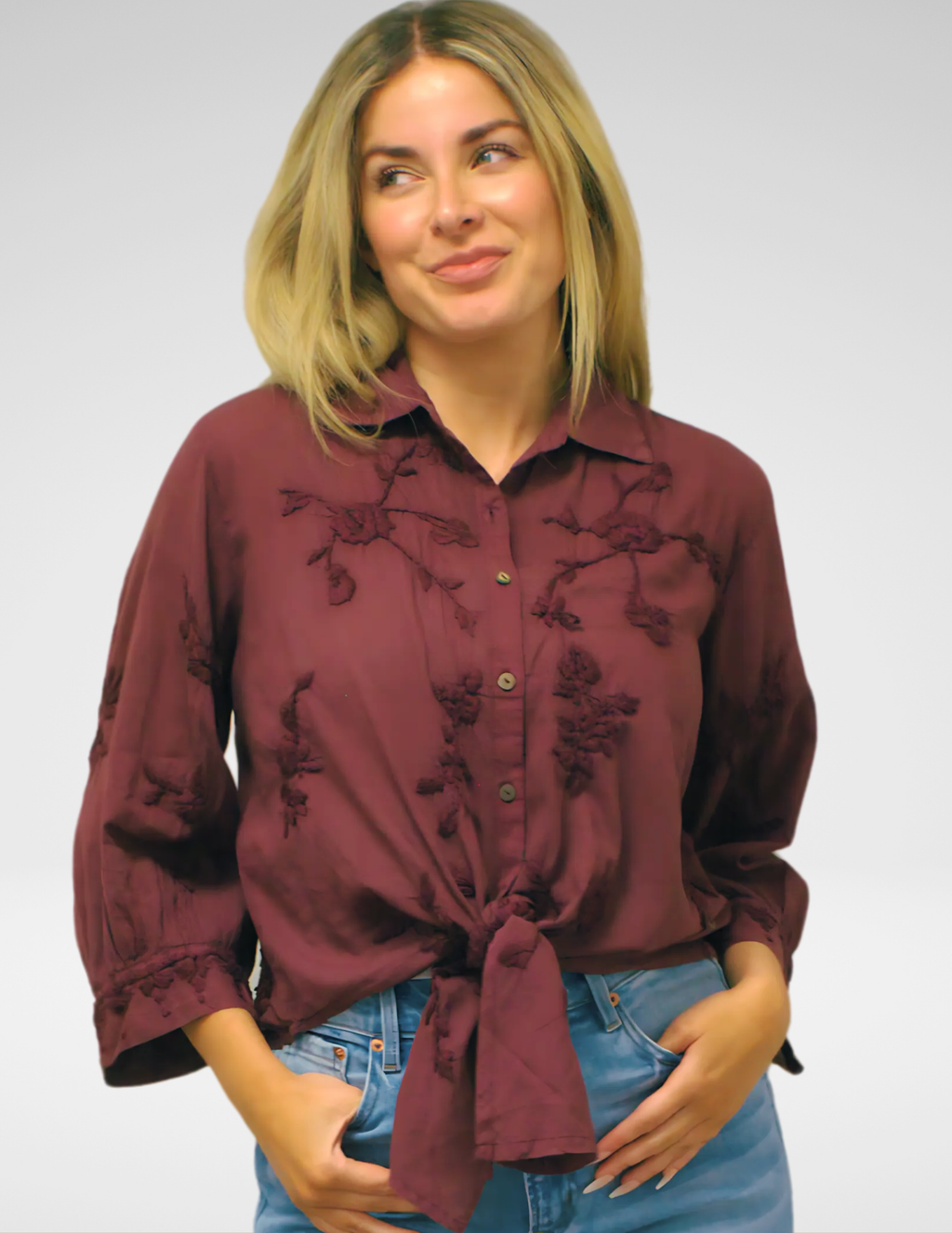 ALANIS BLOUSE - OXBLOOD