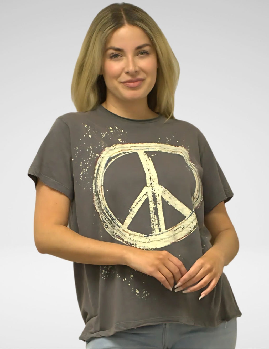 PEACE TEE - DARK GREY