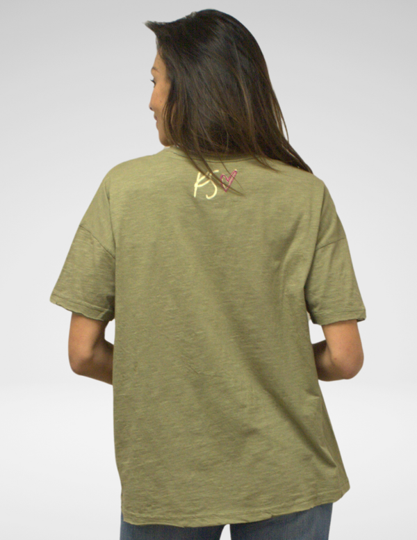 CHLOE TEE - FATIGUE GREEN (XL & 1X ONLY)