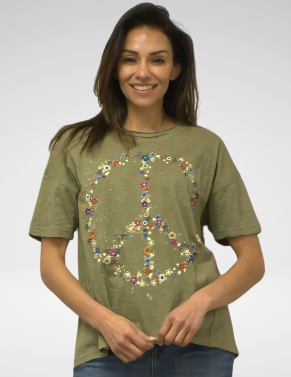 CHLOE TEE - FATIGUE GREEN (XL & 1X ONLY)