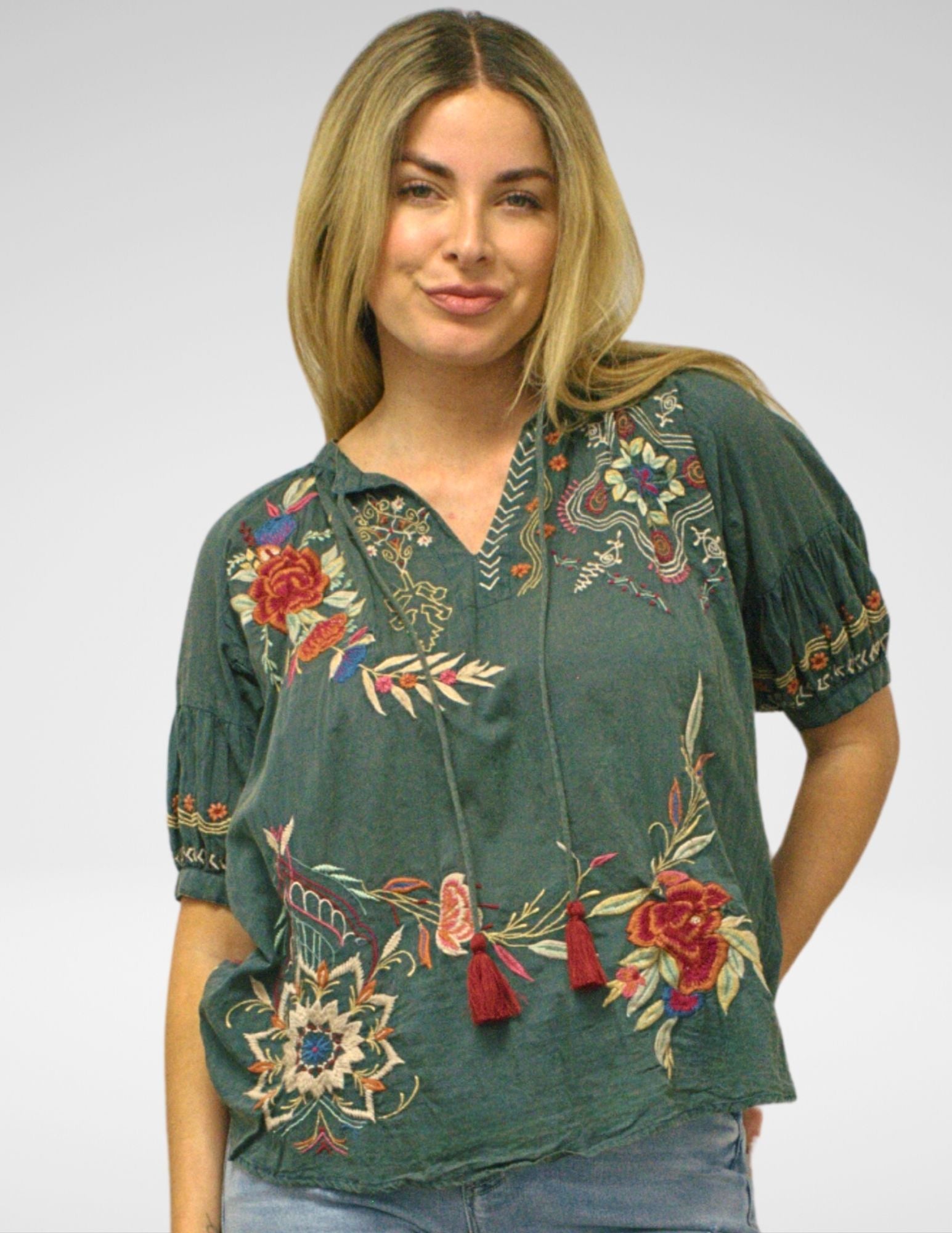 IZZY BLOUSE | DARK GREY (XS, S, AND XL ONLY)