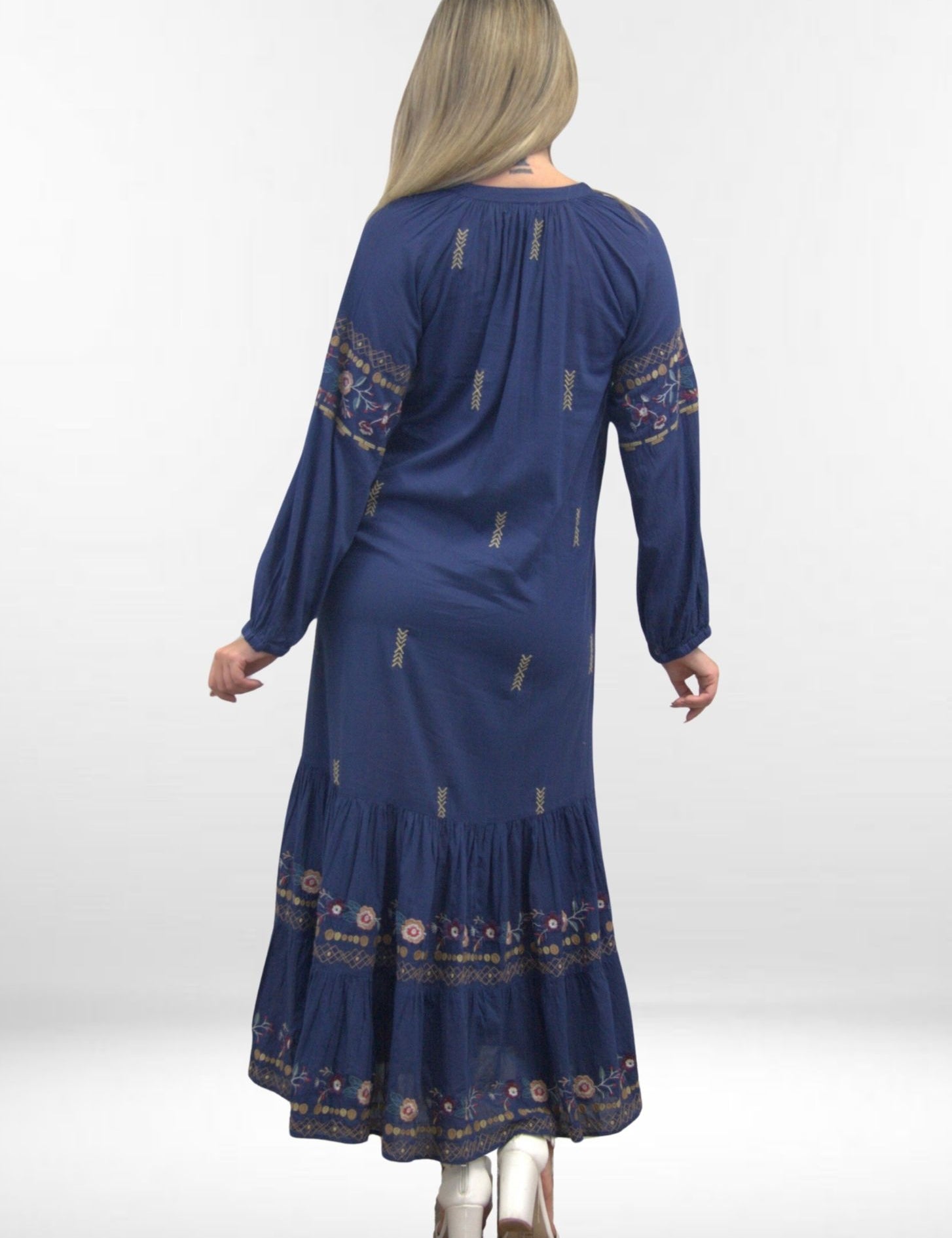 MIRA DRESS | Long Sleeve Cotton Maxi Dress