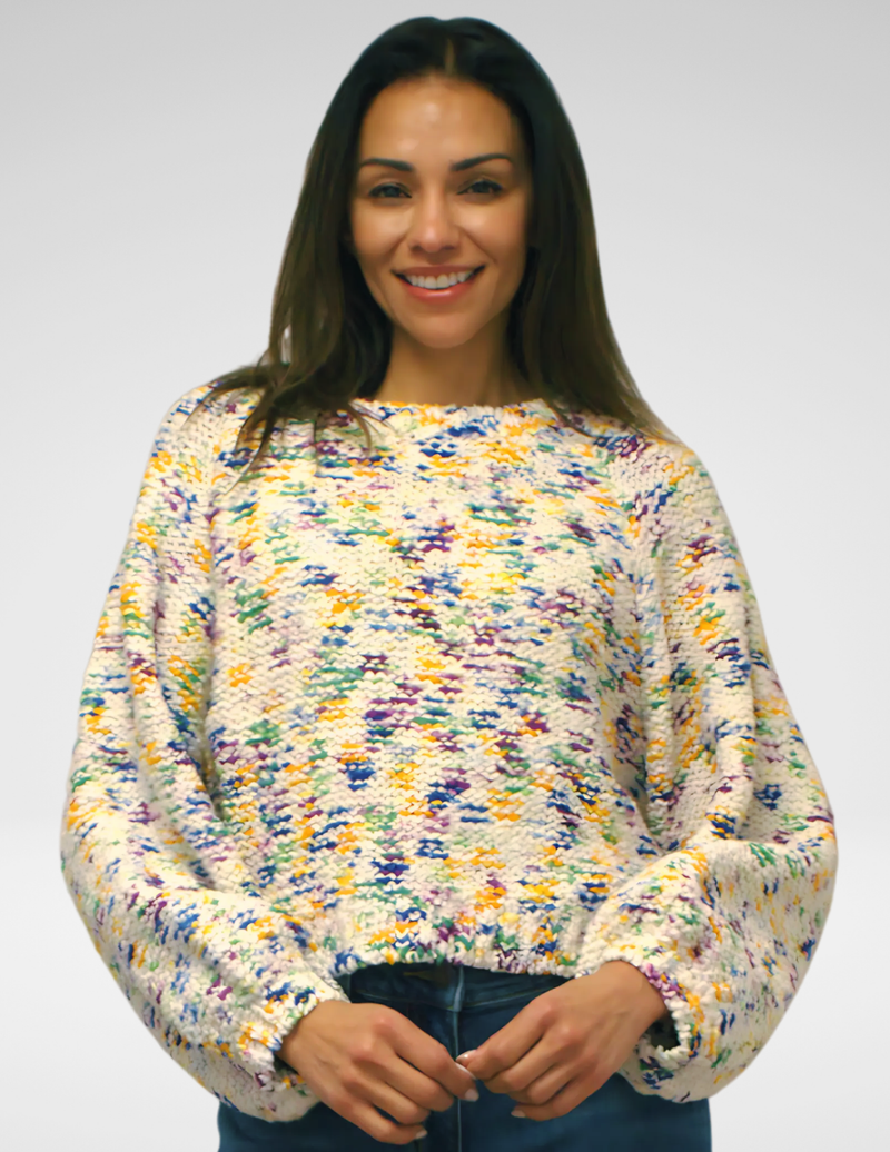 CONFETTI PULLOVER CROPPED (S/M)