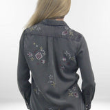 DAHLIA SHIRT | Embroidered Rayon Tencel Button-Up Blouse