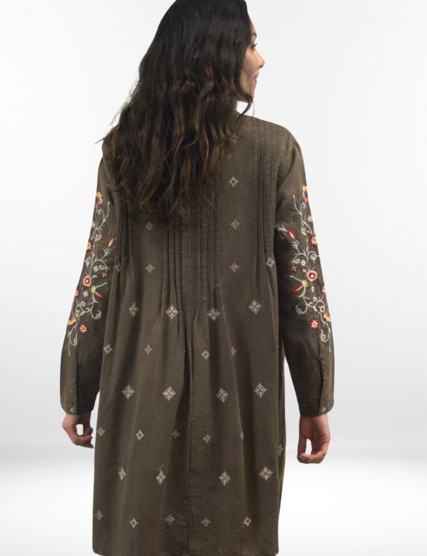 MIA DRESS | Chocolate Tencel Long-Sleeve Dress