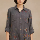 Isla Shirt | Women's Embroidered Button‑Front Shirt